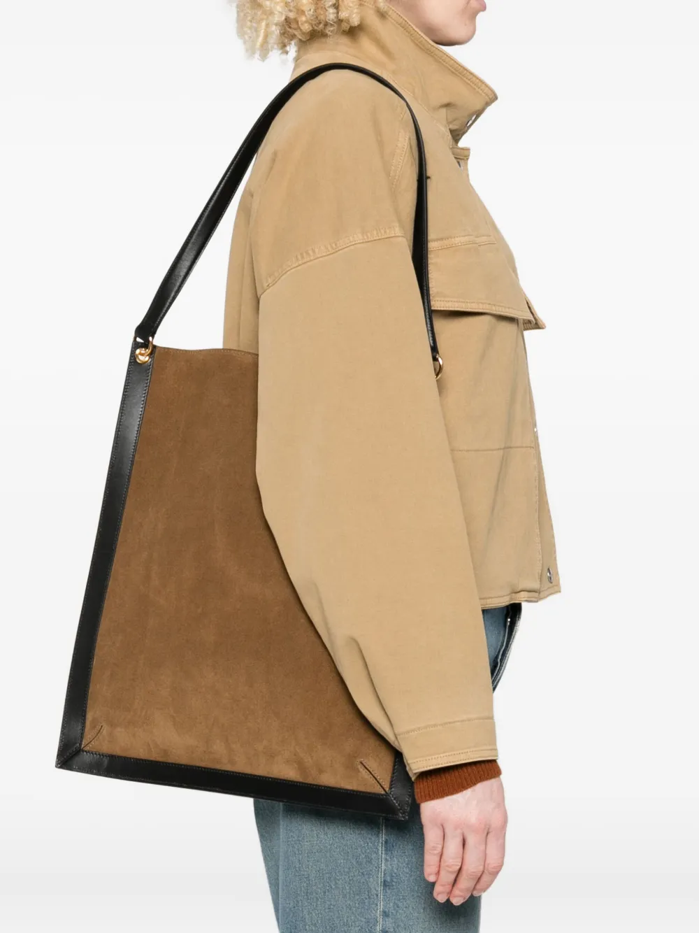Wandler suede-leather tote bag - Bruin