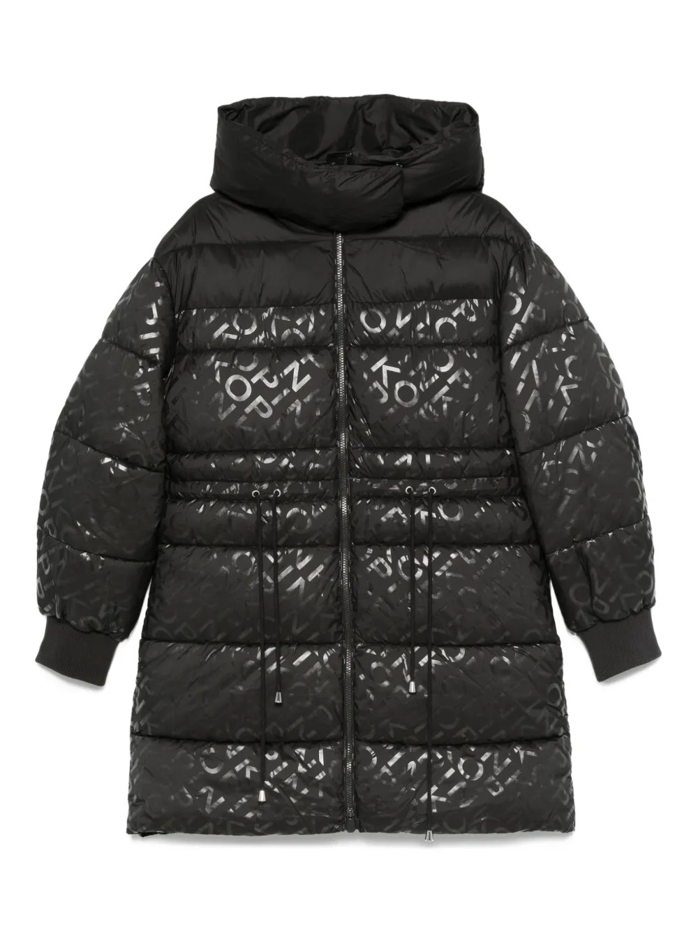 PINKO logo-print puffer coat Zwart