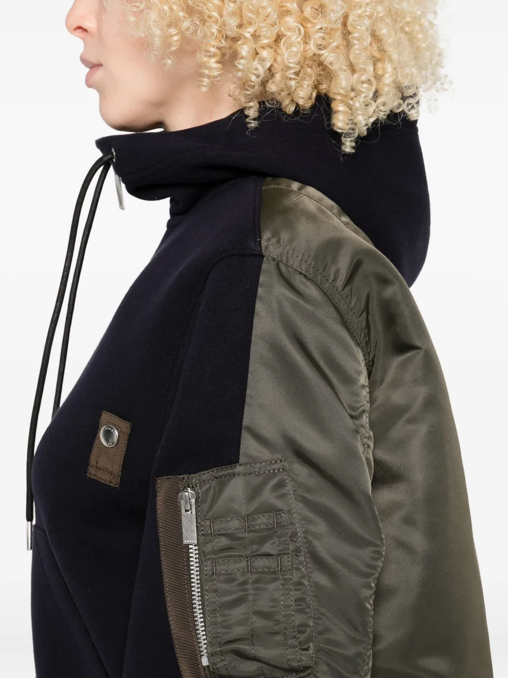 sacai Jack met capuchon en vlakken Blauw