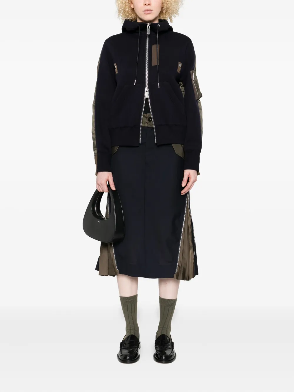 sacai Jack met capuchon en vlakken Blauw