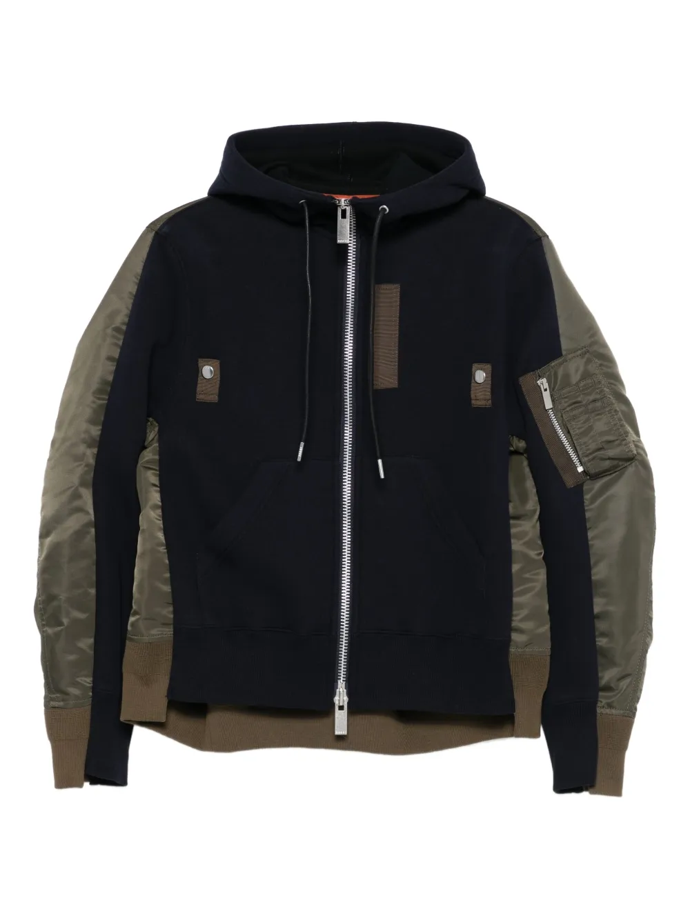 Sacai Jack met capuchon en vlakken Blauw