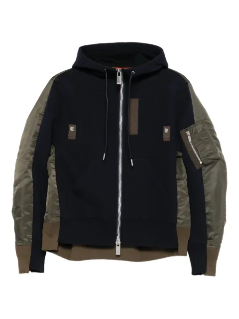 sacai panelled hooded jacket