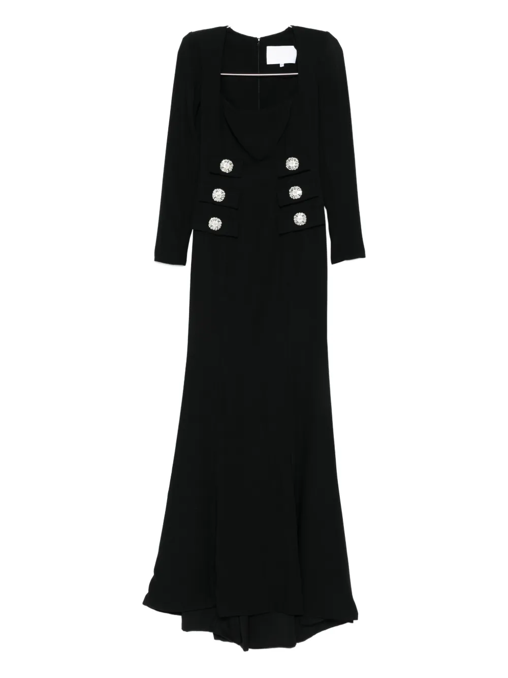 Costarellos Button-embellished Maxi Dress In Black