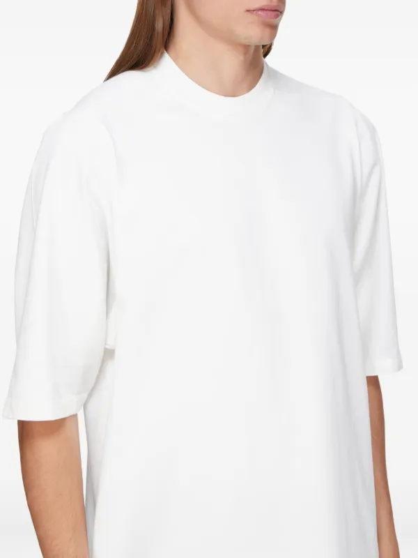 Rick Owens ホワイトコットンTシャツ Rick Owens - Slim-Fit Cotton-Jersey T-Shirt - Neutrals Rick Owens