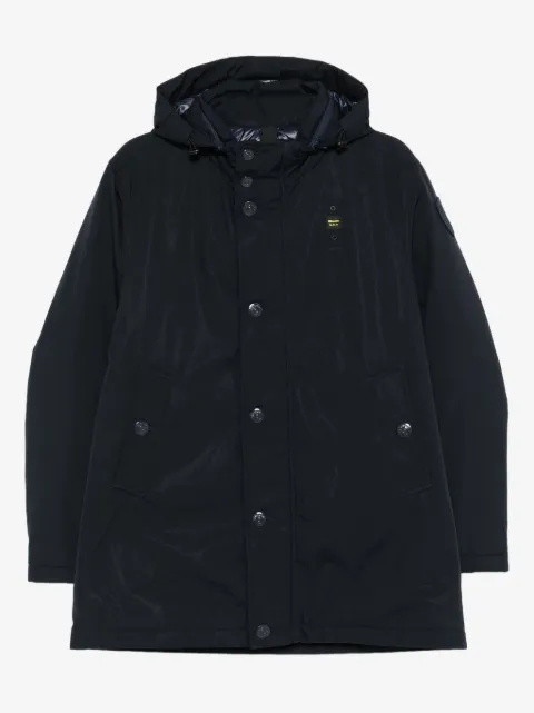 Blauer hooded button-fastening jacket