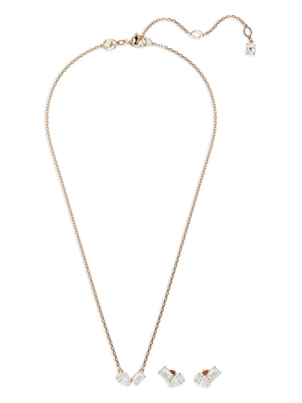 Mesmera pear-cut emerald-cut necklace set