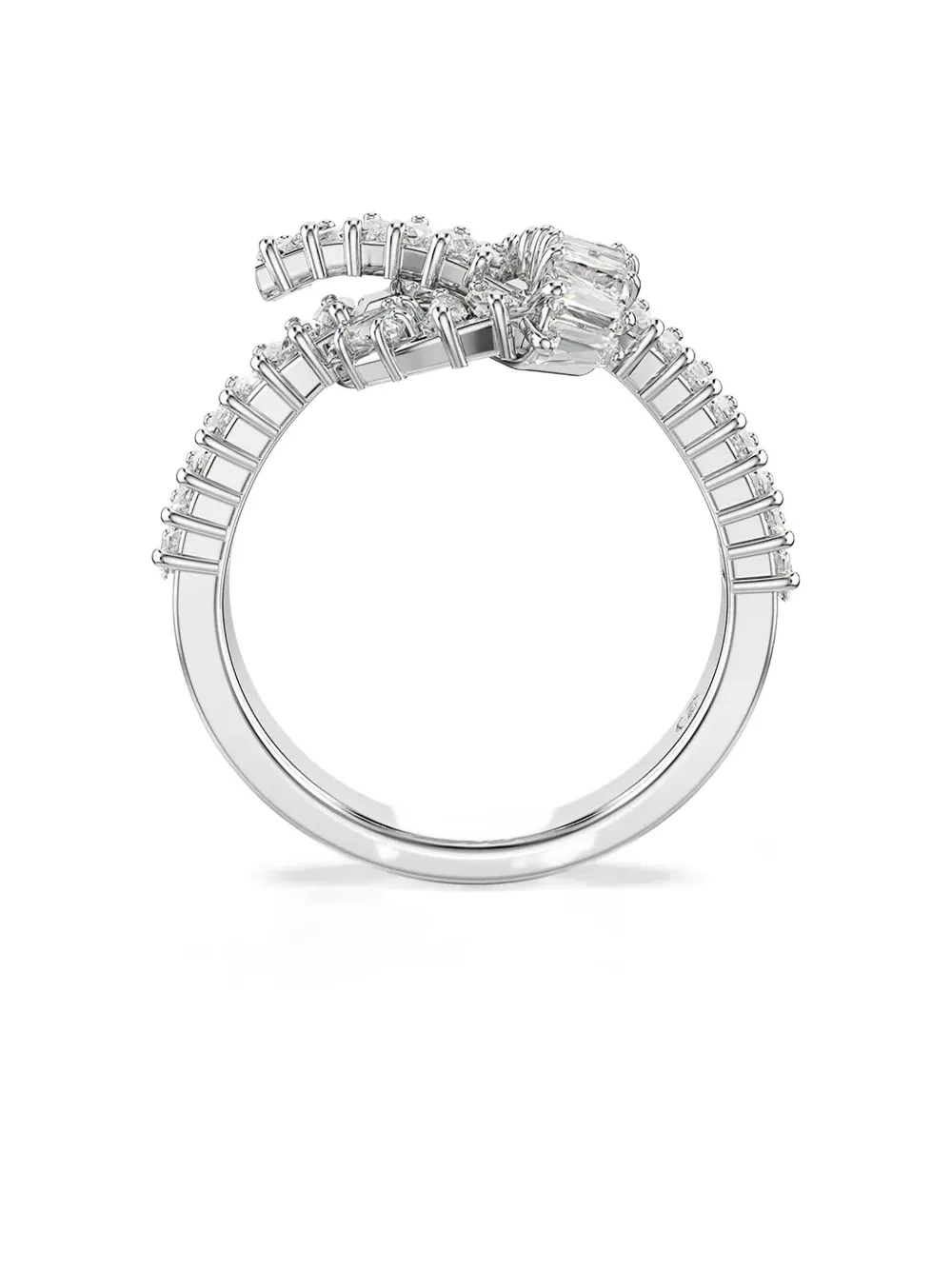 Swarovski Matrix baguette-cut knot ring - シルバートーン Swarovski Matrix baguette-cut knot ring - シルバートーン
