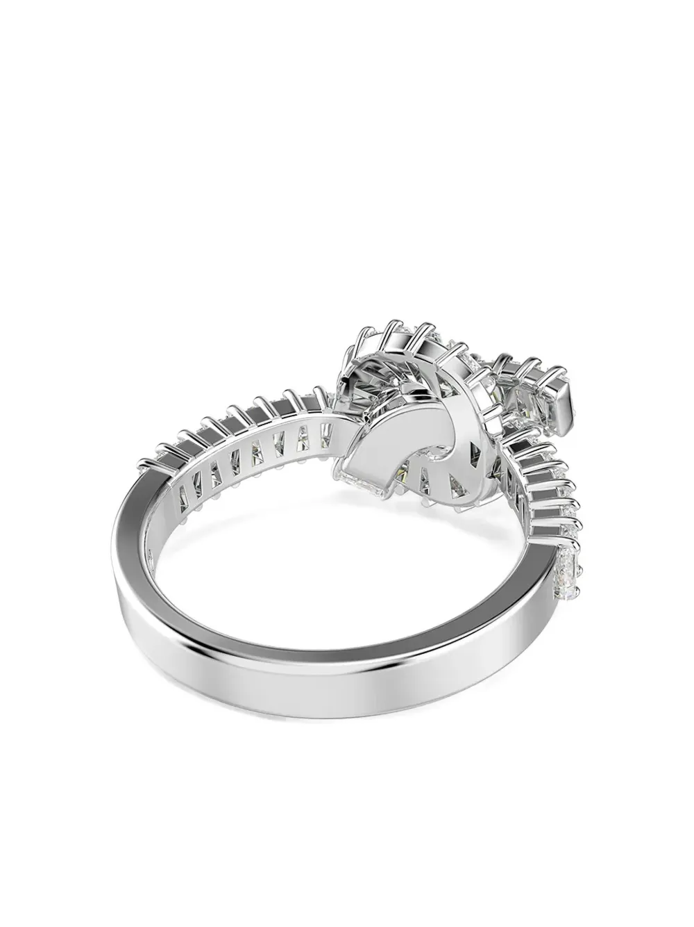Swarovski Matrix baguette-cut knot ring - Zilver