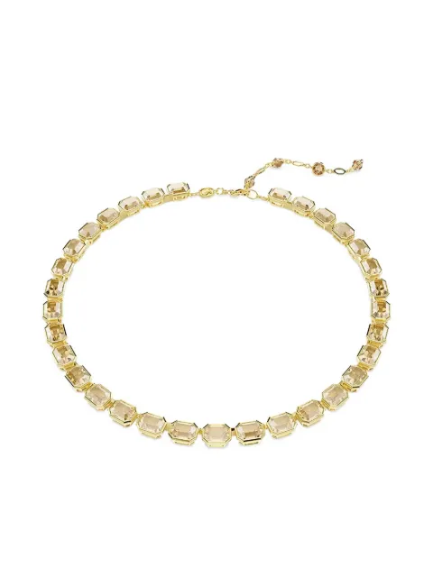 Swarovski Millenia Tennis gold-tone emerald-cut necklace