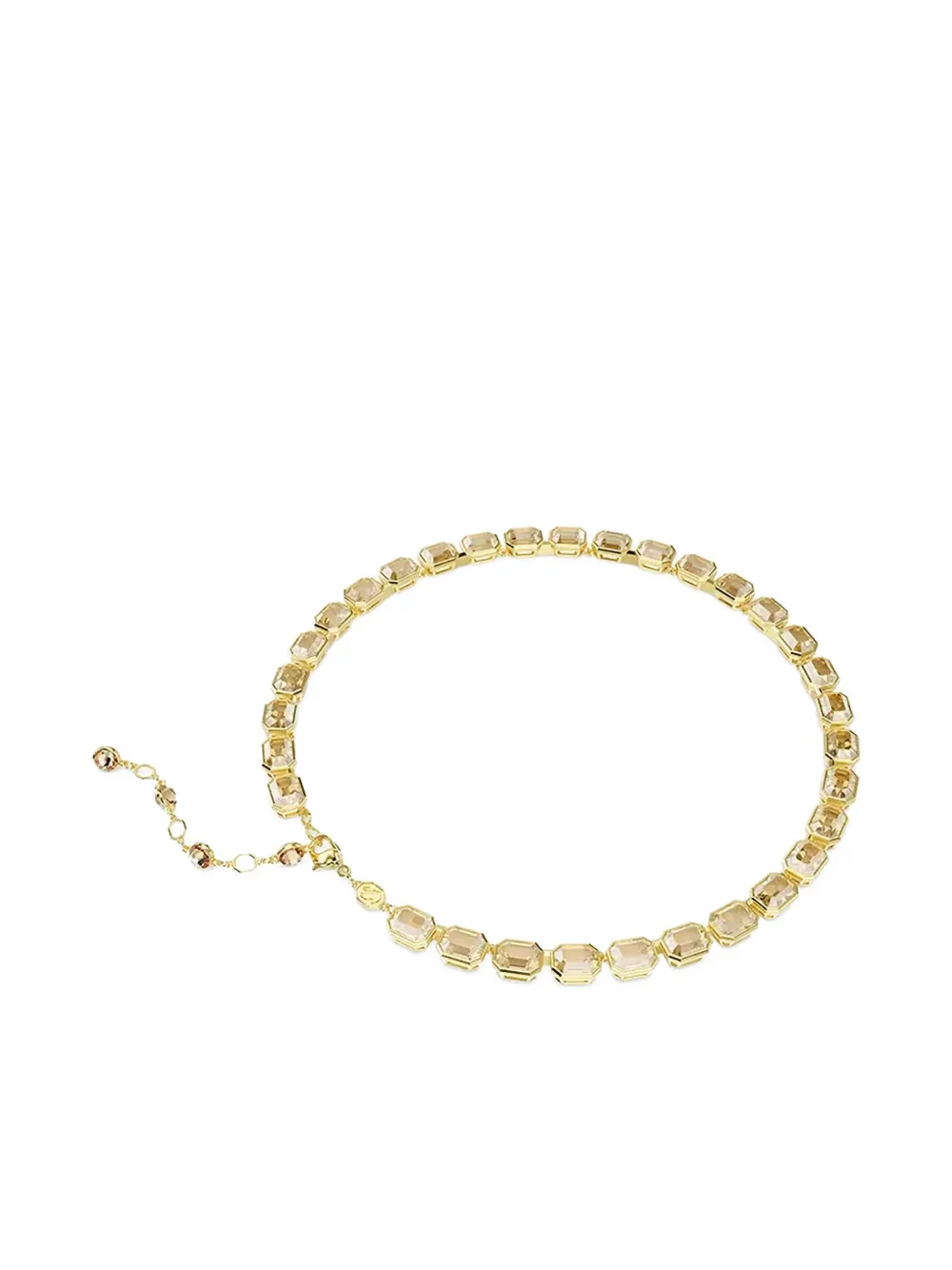 Swarovski Millenia Tennis goudkleurige halsketting met smaragd