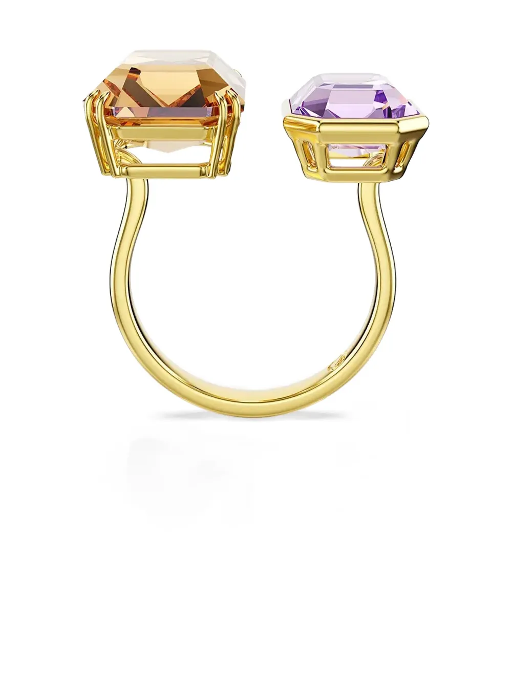 Swarovski Millenia Emerald-cut Gemstone Open Ring In Gold