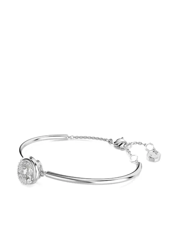 Swarovski Dextera クリスタル バングルブレスレット | シルバートーン