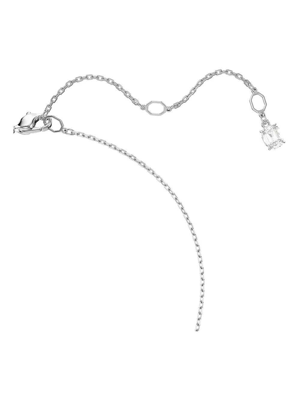 Swarovski Matrix Baguette-cut Knot Necklace In Gray