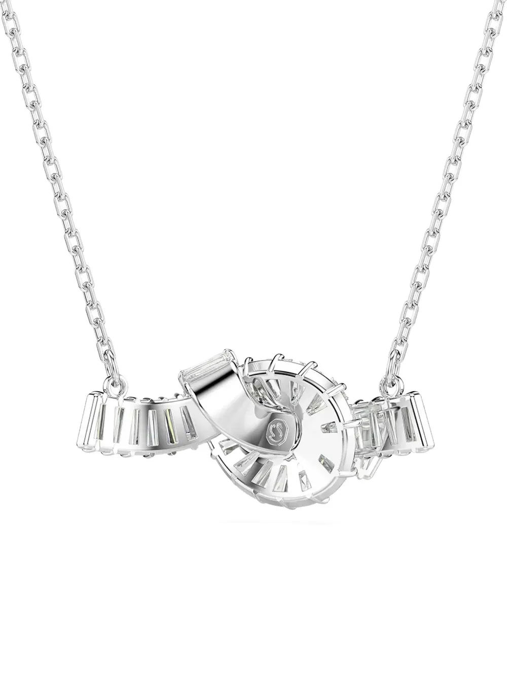Swarovski Matrix Baguette-cut Knot Necklace In Gray