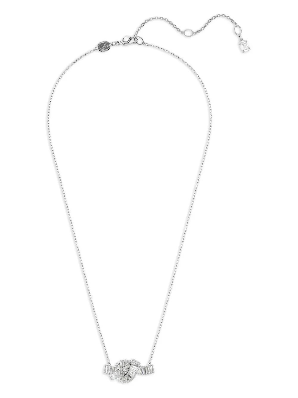 Swarovski Matrix baguette-cut knot necklace - ホワイト Swarovski Matrix baguette-cut knot necklace - ホワイト
