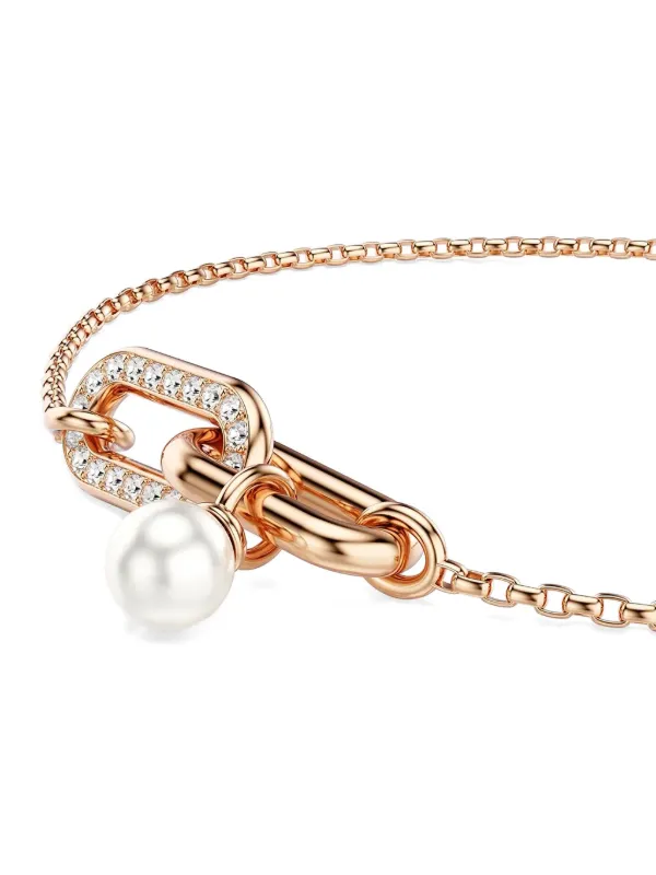 すぐ届く【SWAROVSKI】Constella パール付き ブレスレット Swarovski Constella パール チェーンブレスレット | ピンク