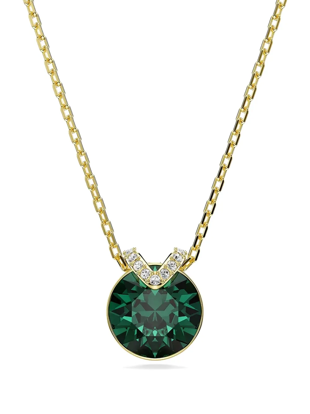 Swarovski Bella V emerald crystal gold chain necklace - EMER/GOS
