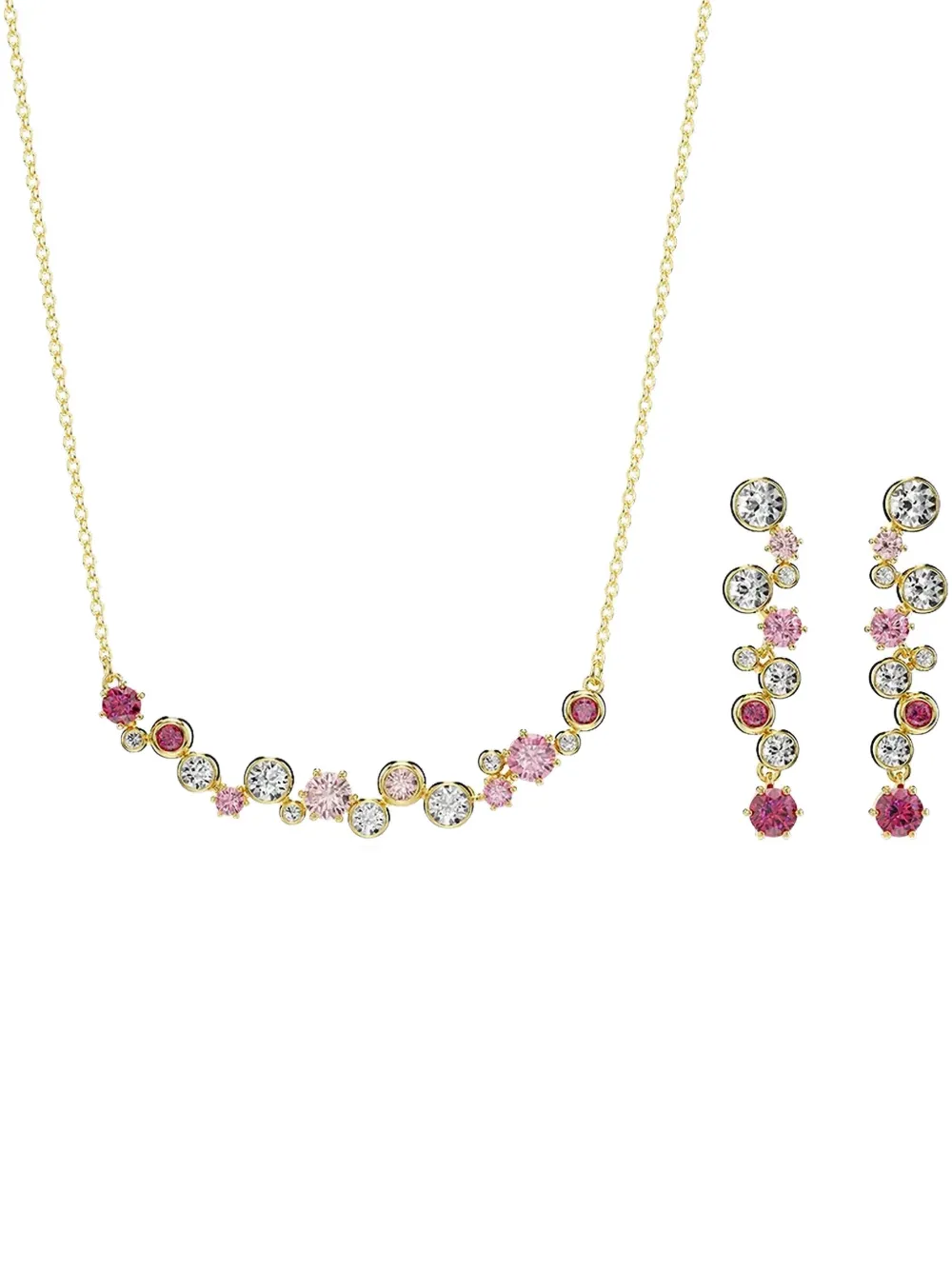 Swarovski Constella Gold-tone Crystal Necklace Set In Multi
