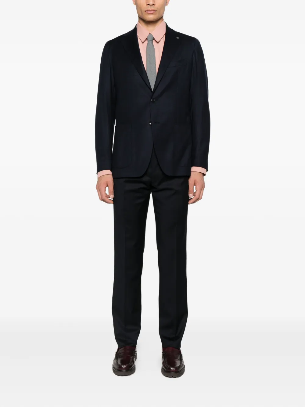 Tagliatore Wollen blazer met twee knopen Blauw
