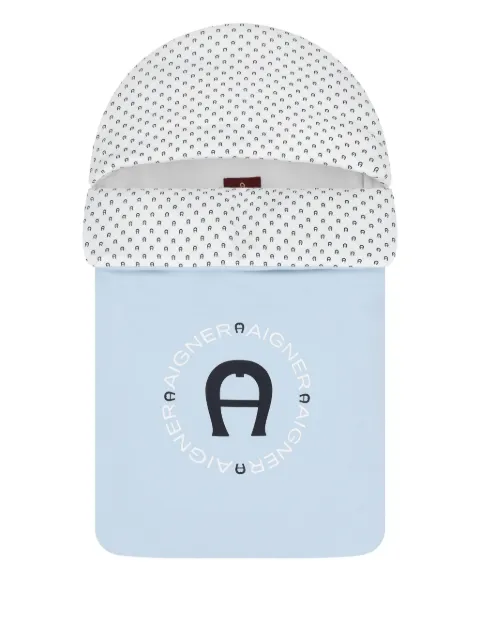 Aigner Kids logo-print hooded sleep bag