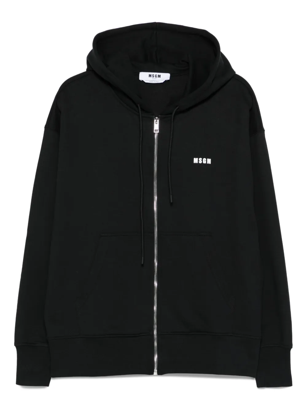 logo-print zip-up hoodie