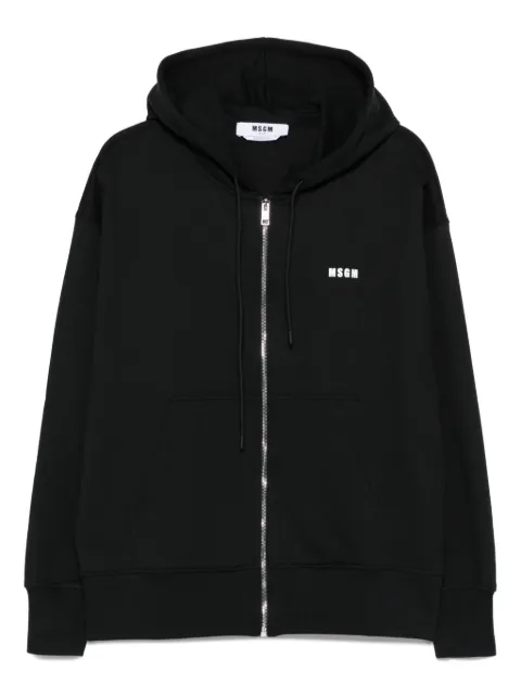 MSGM logo-print zip-up hoodie
