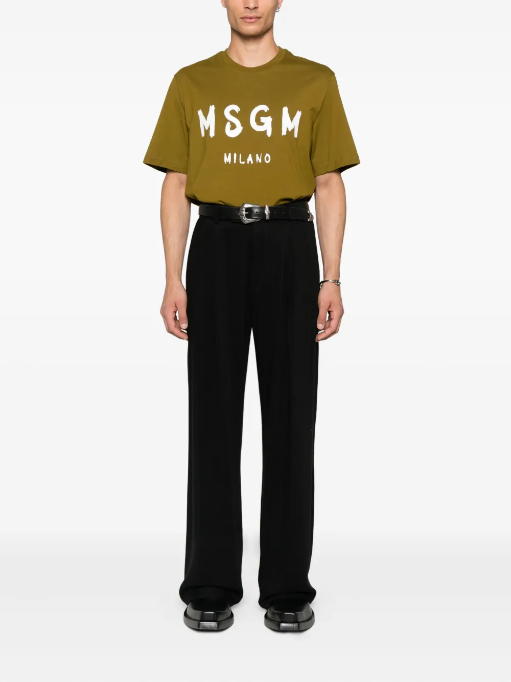 MSGM T-shirt met logoprint - Groen
