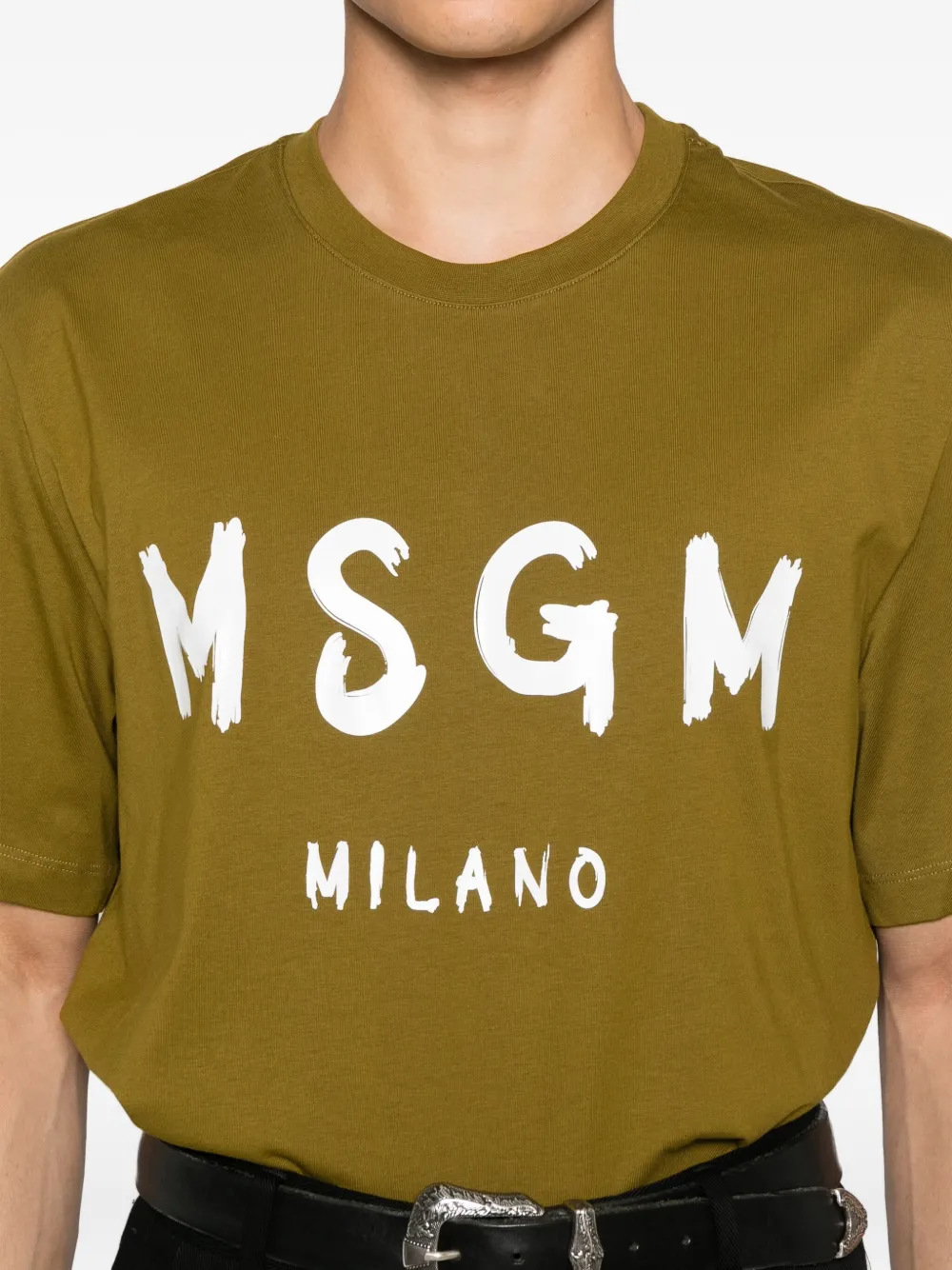 MSGM logo-print T-shirt Groen