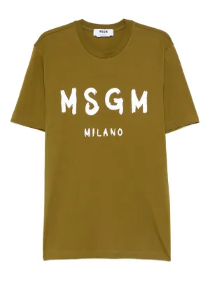 MSGM logo-detail T-shirt | Green | FARFETCH GE