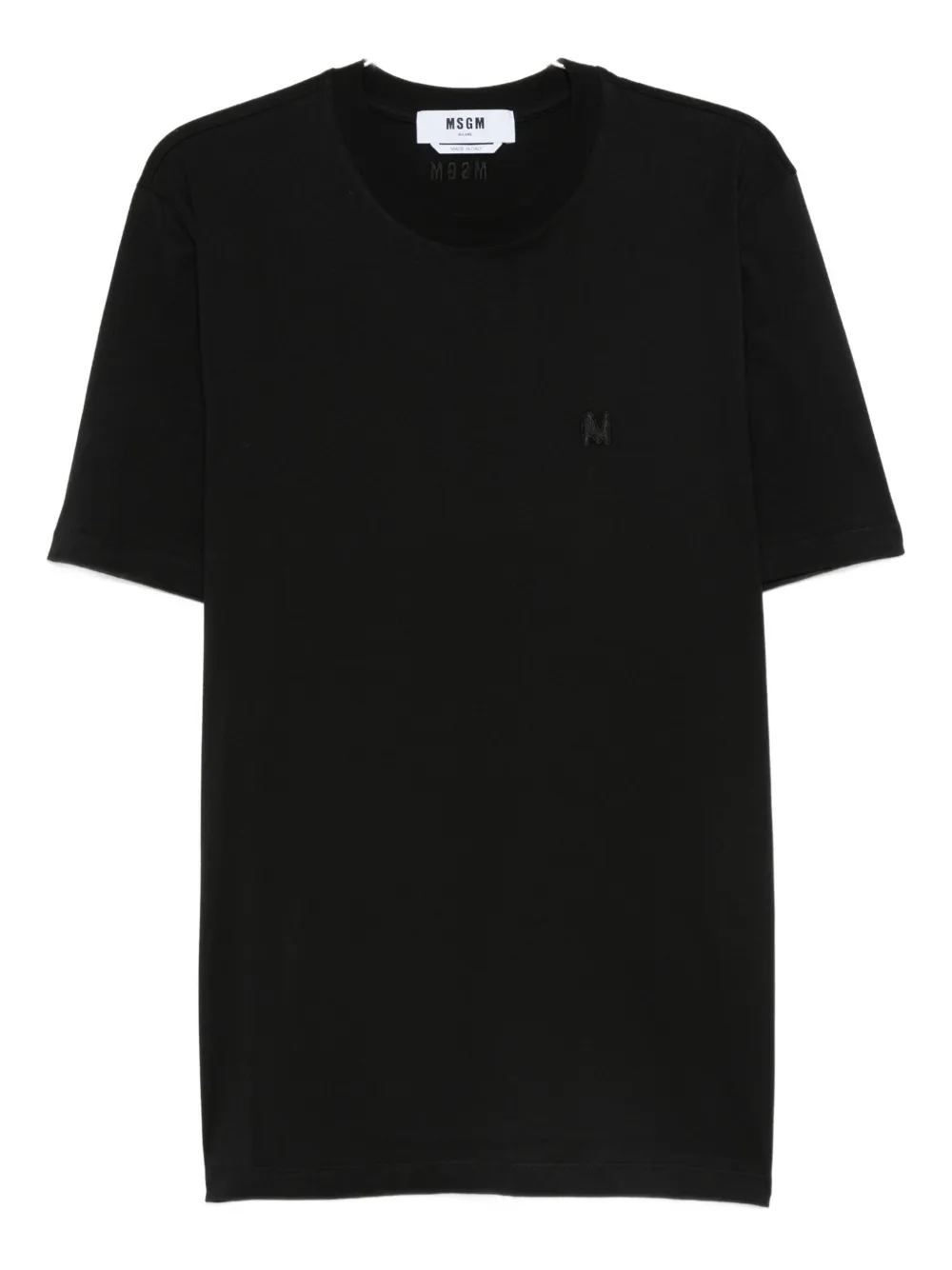 MSGM logo-embroidered cotton T-shirt Zwart