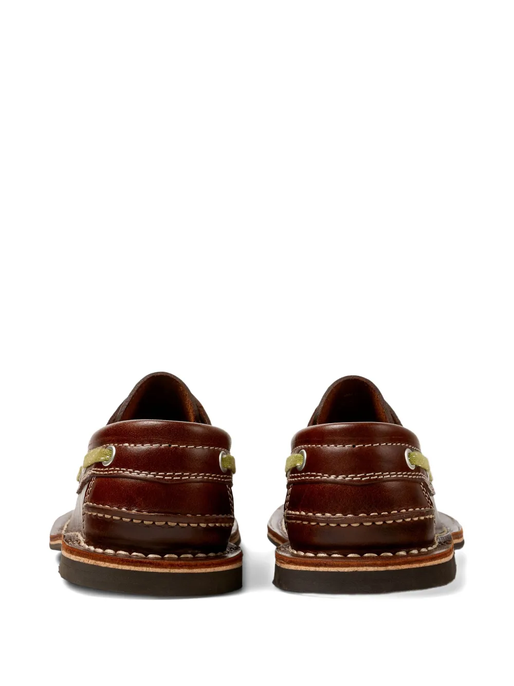 CamperLab Eki leather lace-up boat shoes Brown