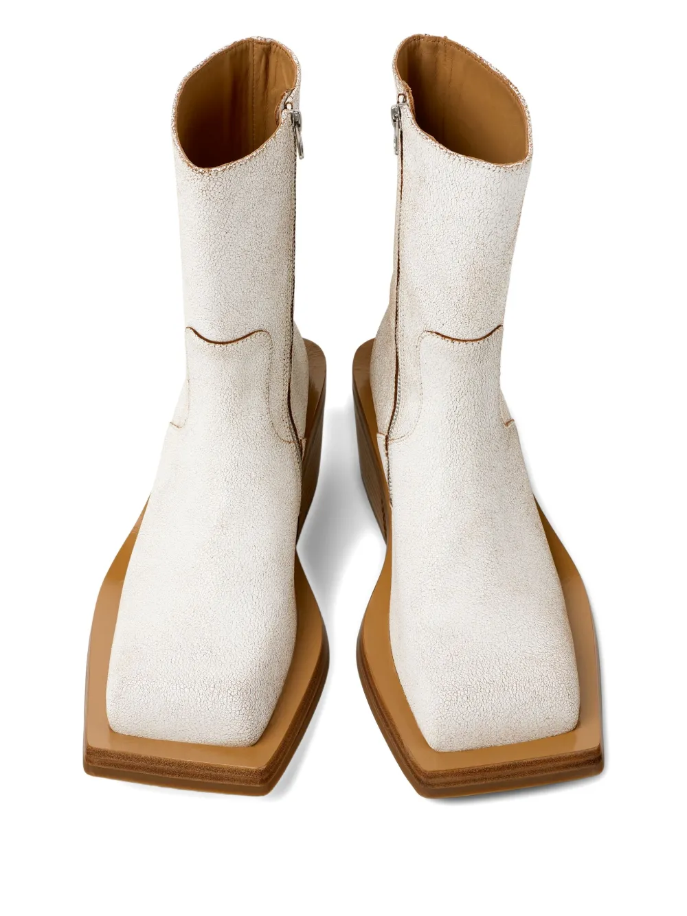 CamperLab Quetal zip-front square-toe boots White