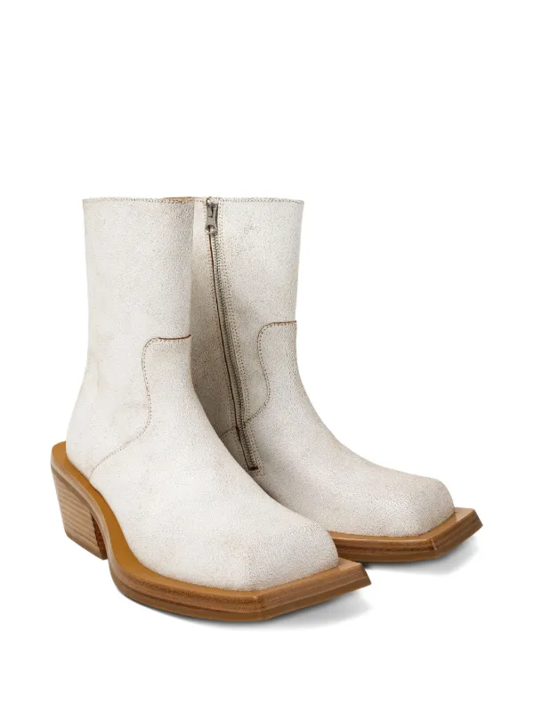 CamperLab Quetal zip-front square-toe Boots | White | FARFETCH