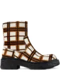 CamperLab Vamonos checked zip boots - White