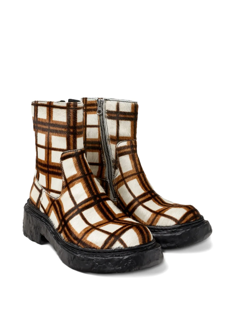 CamperLab Vamonos checked zip boots White