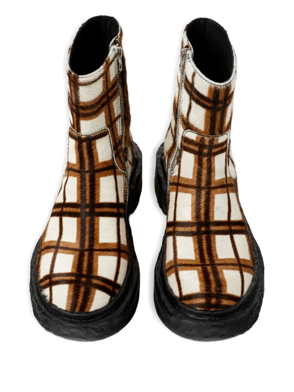 CamperLab Vamonos checked zip boots White