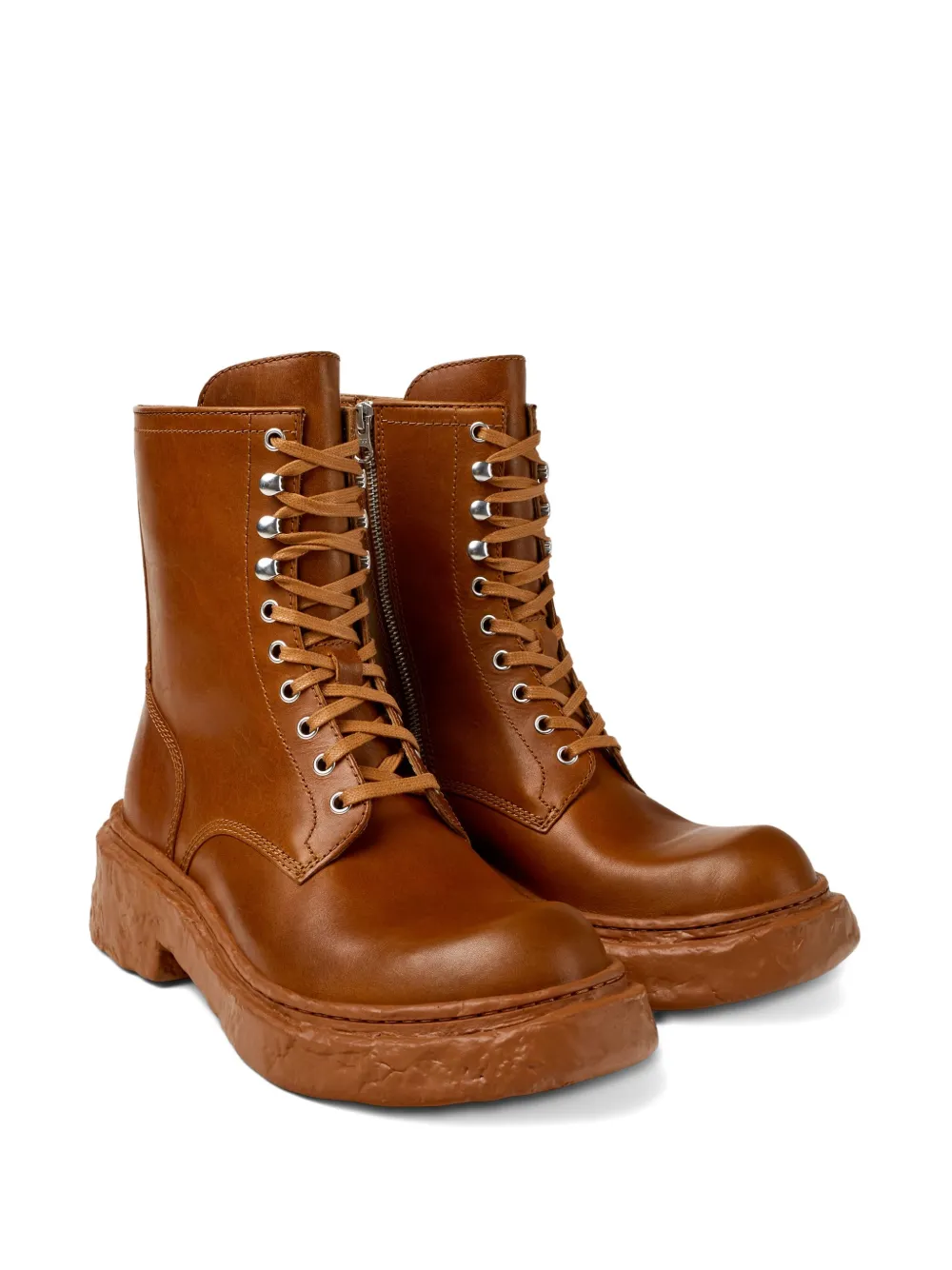 CamperLab Vamonos lace-up chunky sole combat boots Brown