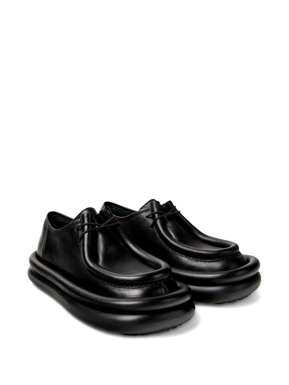 CamperLab Aqua leather platform shoes Black