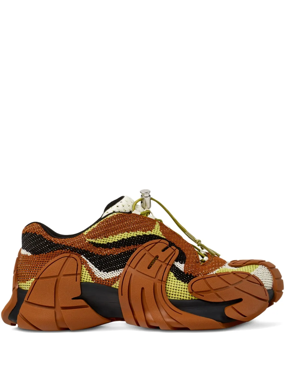 CamperLab Tor ta knitted panelled sneakers Brown