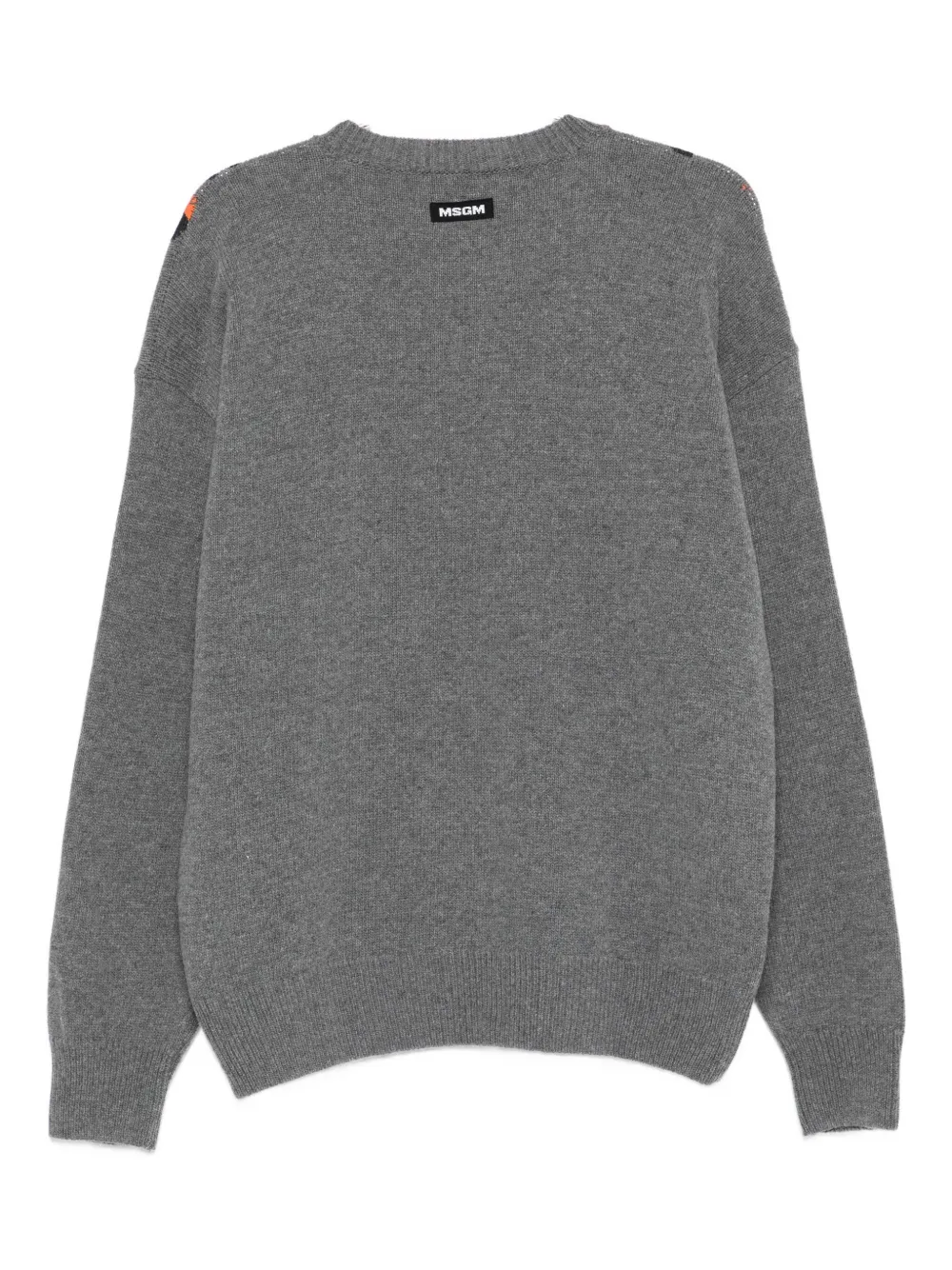 MSGM rabbit-print crew-neck sweater Grijs