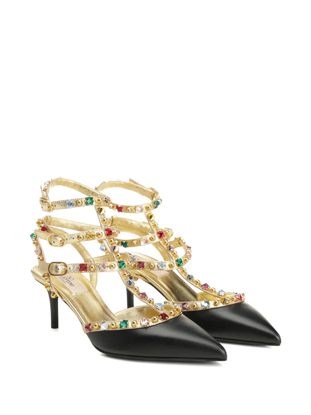 Valentino Garavani embellished T-bar sandals Black