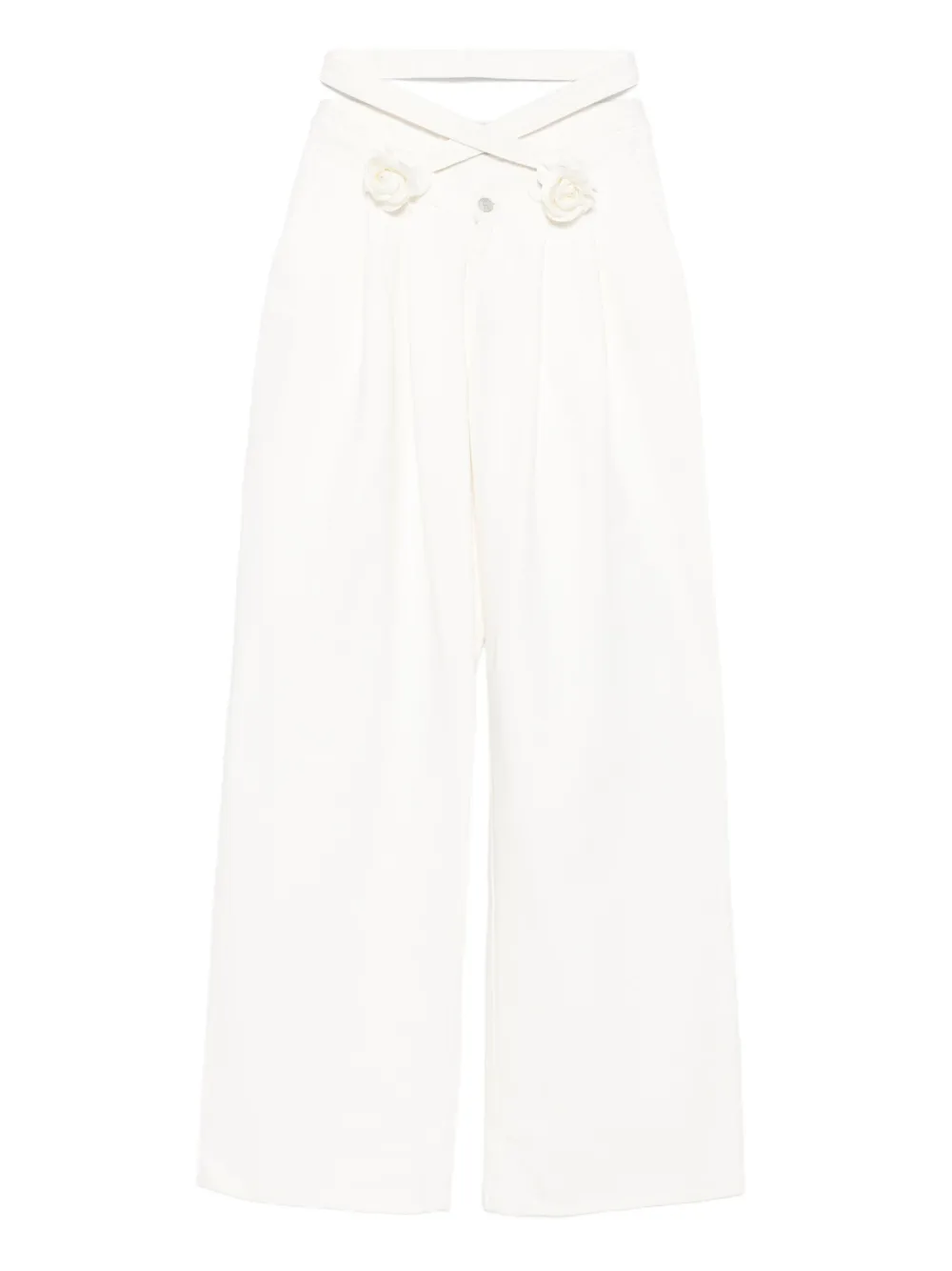 Wrapped In Roses pleated trousers