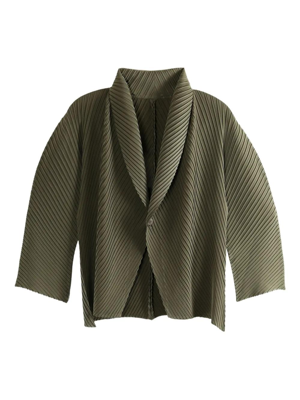 Issey Miyake Soft Fold pleated jacket Groen
