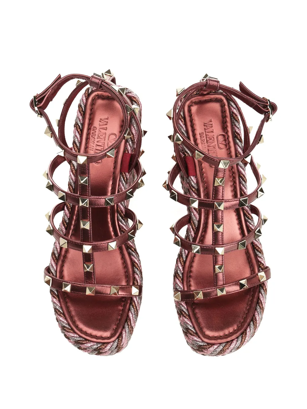 Valentino Garavani 95mm studded wedge sandals Brown