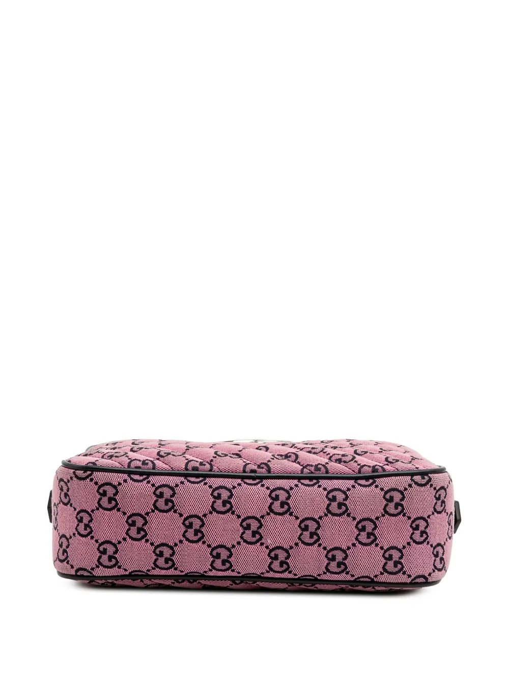 Pre-owned Gucci 2016-2025 Small Gg Marmont Matelasse Canvas Crossbody Bag In Pink