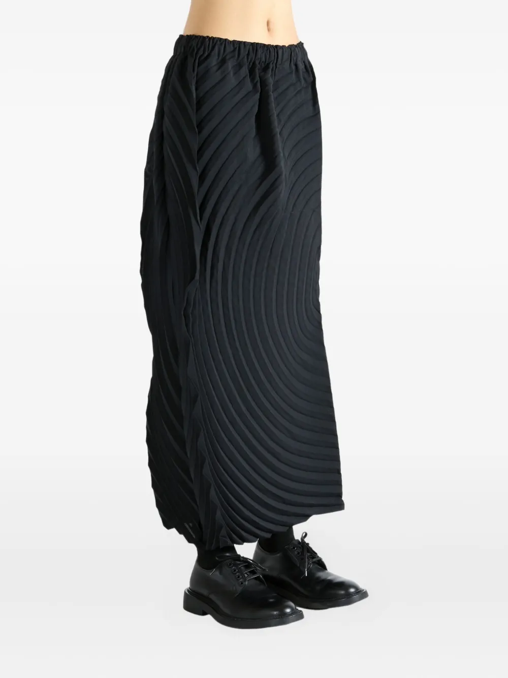 Issey Miyake Paper Bag Pleats circular midi skirt - Zwart