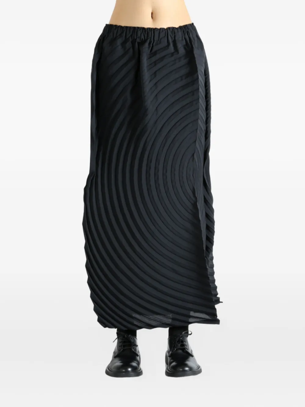 Issey Miyake Paper Bag Pleats circular midi skirt | Black | Image 1