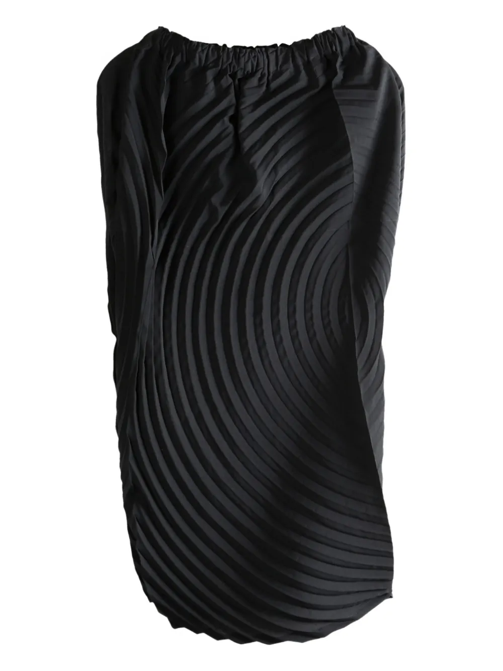 Issey Miyake Paper Bag Pleats Circular Midi Skirt In Black