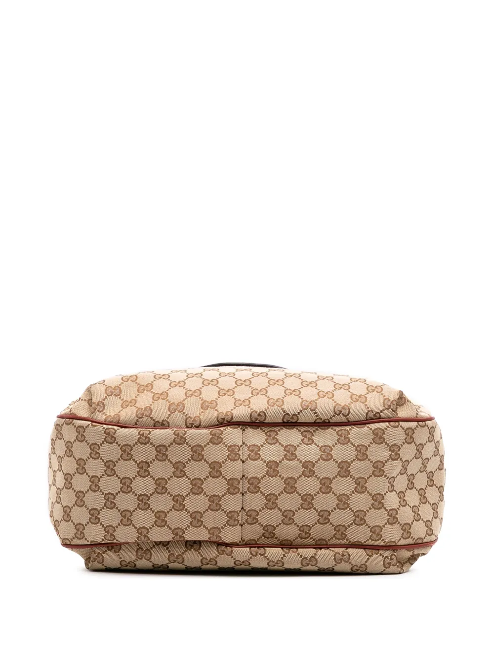 Pre-owned Gucci 2016-2025 Gg Canvas Dressage Hobo Satchel In Brown
