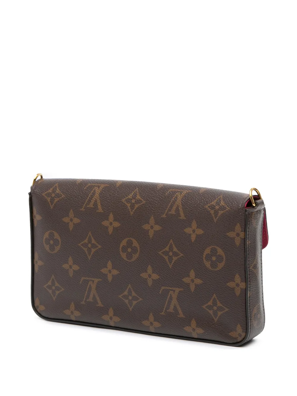 Pre-owned Louis Vuitton 2020 Monogram Pochette Felicie Crossbody Bag In Brown